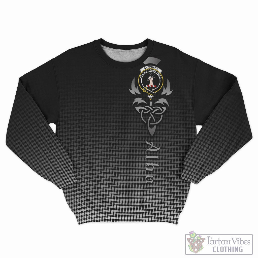 Tartan Vibes Clothing Shepherd Tartan Sweatshirt Featuring Alba Gu Brath Family Crest Celtic Inspired