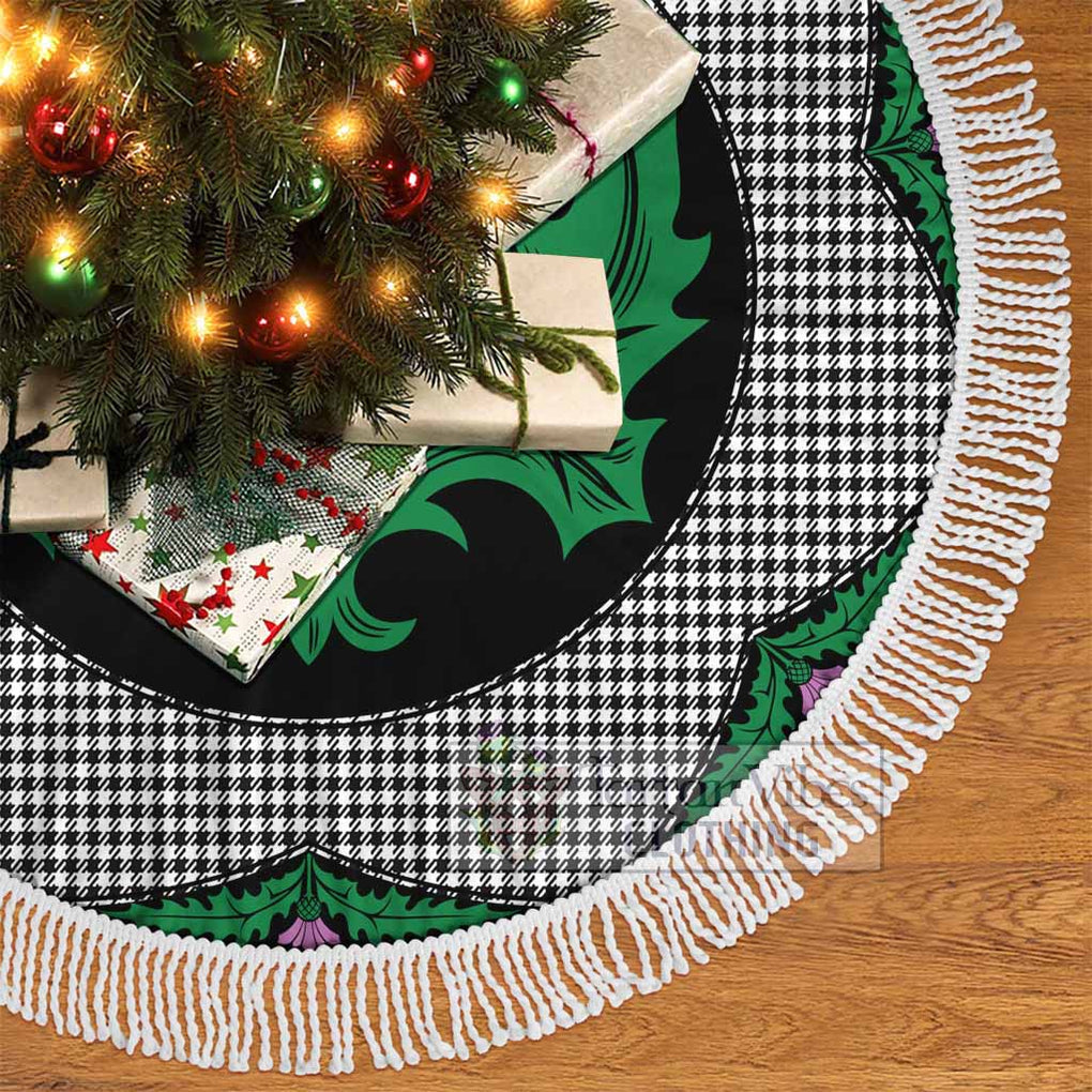 Tartan Vibes Clothing Shepherd Tartan Christmas Tree Skirt Scottish Thistle Style