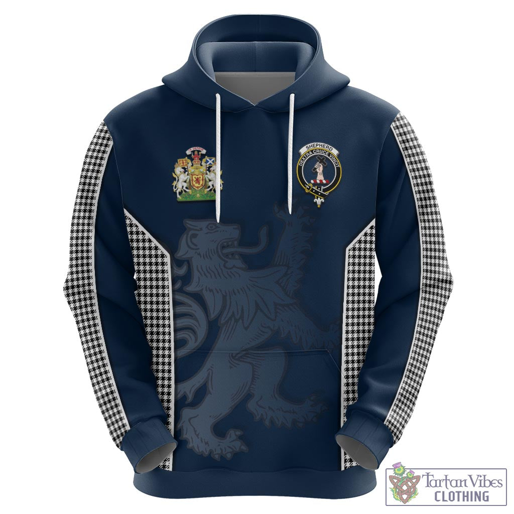 Tartan Vibes Clothing Shepherd Tartan Hoodie with Family Crest and Lion Rampant Vibes Sport Style
