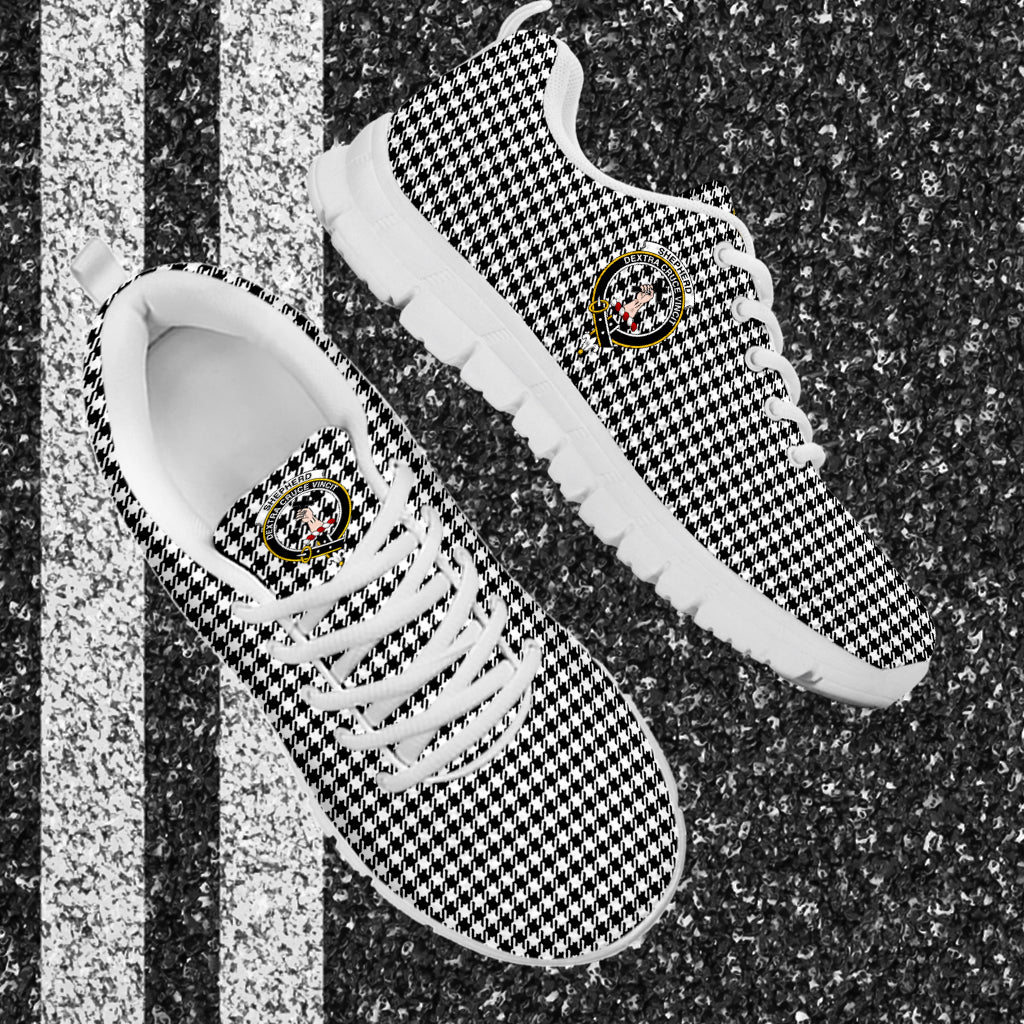 Shepherd Tartan Sneakers with Family Crest - Tartan Vibes Clothing