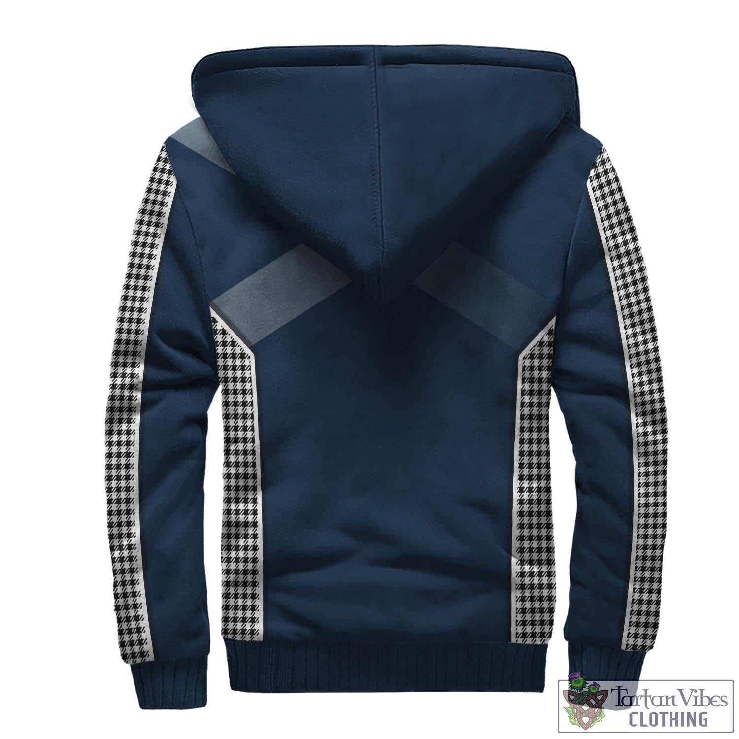 Tartan Vibes Clothing Shepherd Tartan Sherpa Hoodie with Family Crest and Scottish Thistle Vibes Sport Style