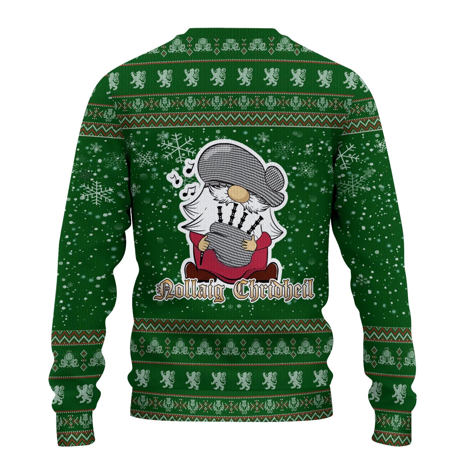 Shepherd Clan Christmas Family Knitted Sweater with Funny Gnome Playing Bagpipes - Tartanvibesclothing