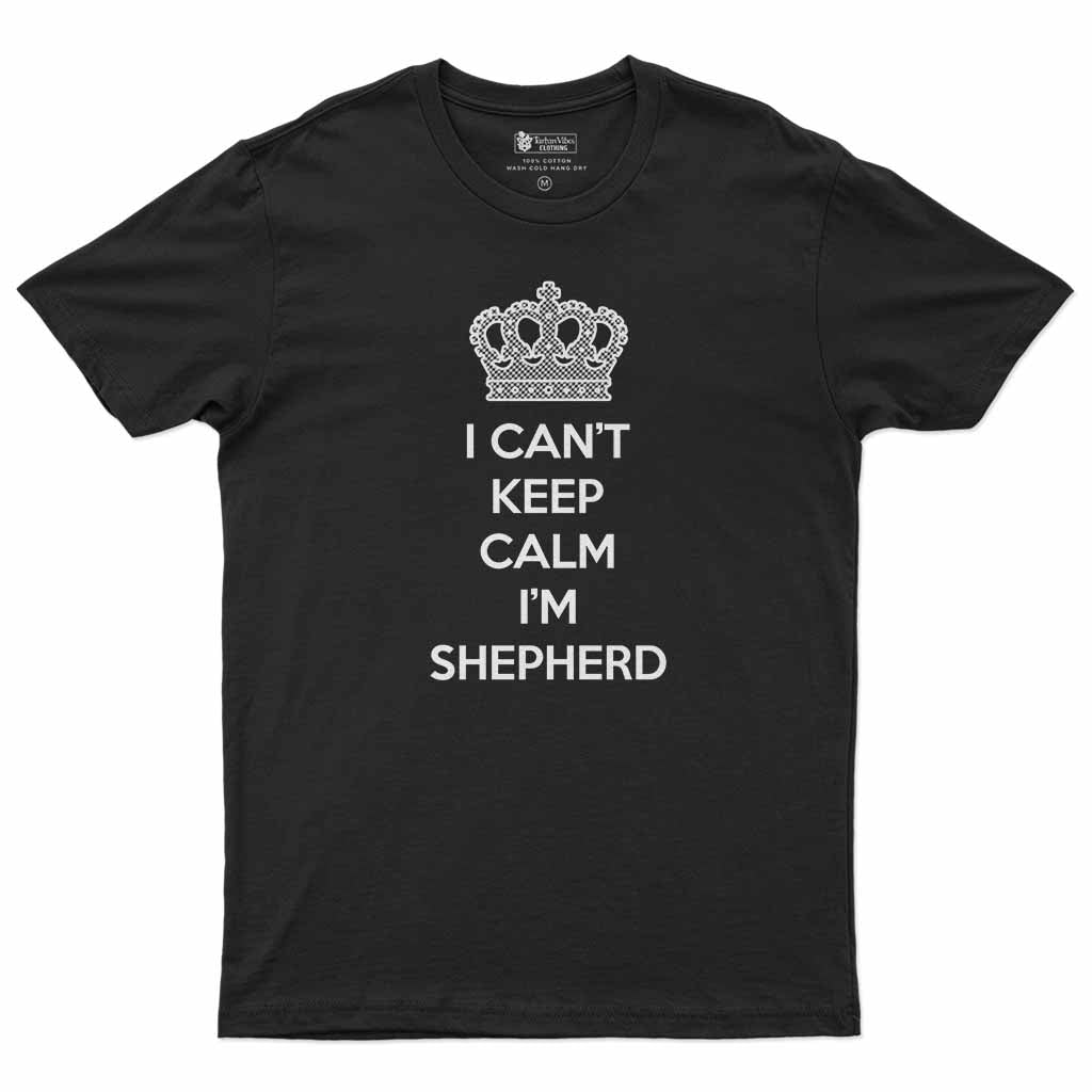 Shepherd Can't Keep Calm Men's T-Shirt Black - Tartan Vibes Clothing