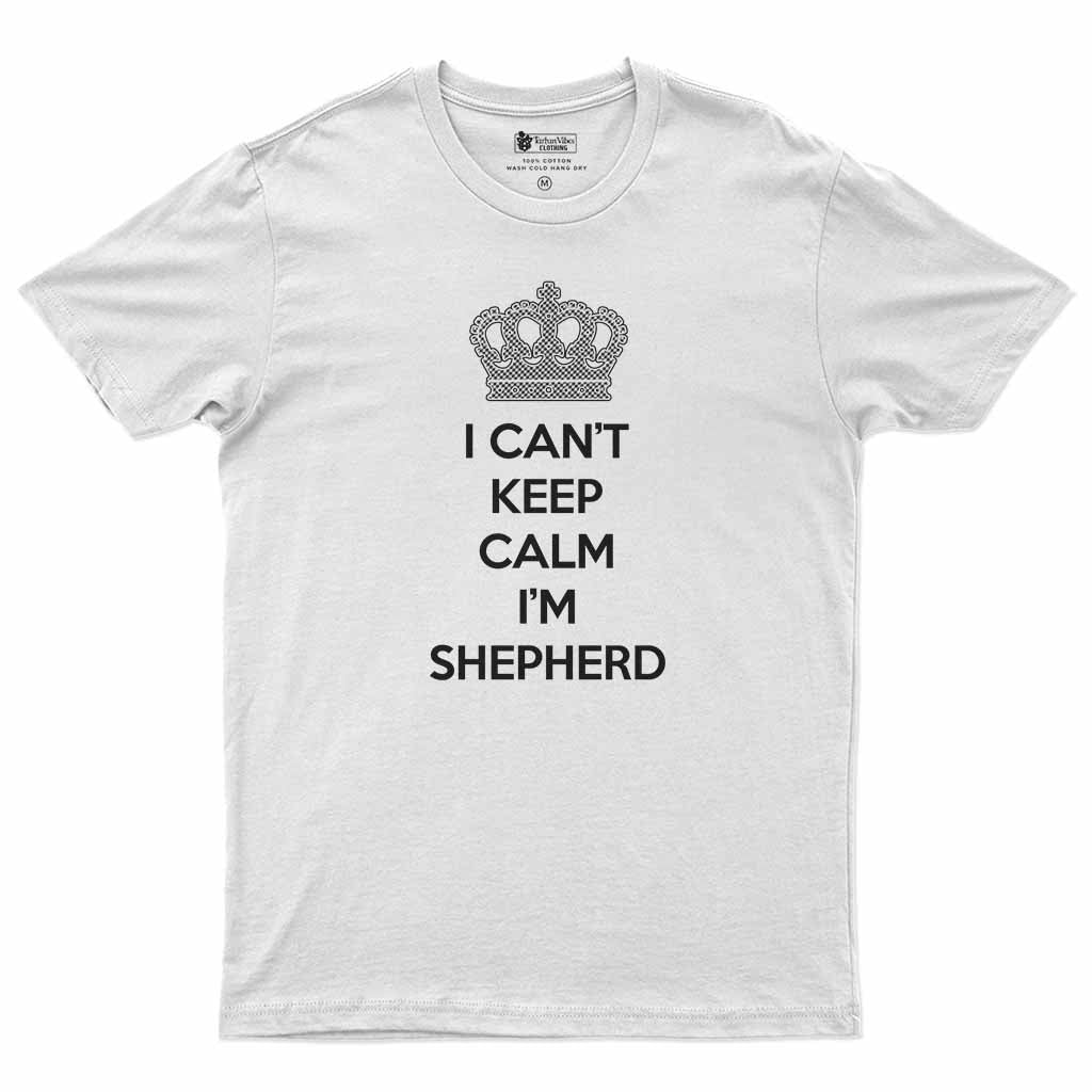 Shepherd Can't Keep Calm Men's T-Shirt White - Tartan Vibes Clothing