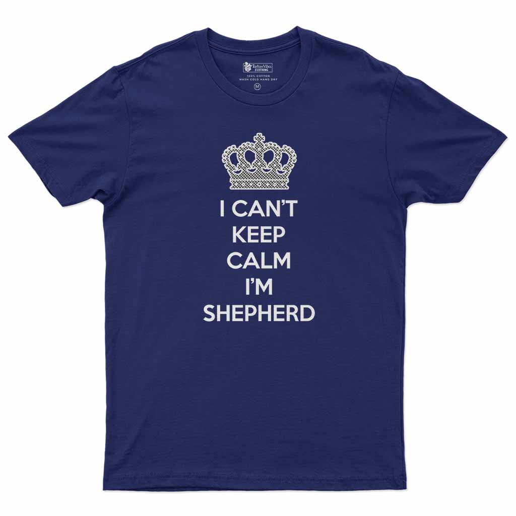 Shepherd Can't Keep Calm Men's T-Shirt Navy - Tartan Vibes Clothing