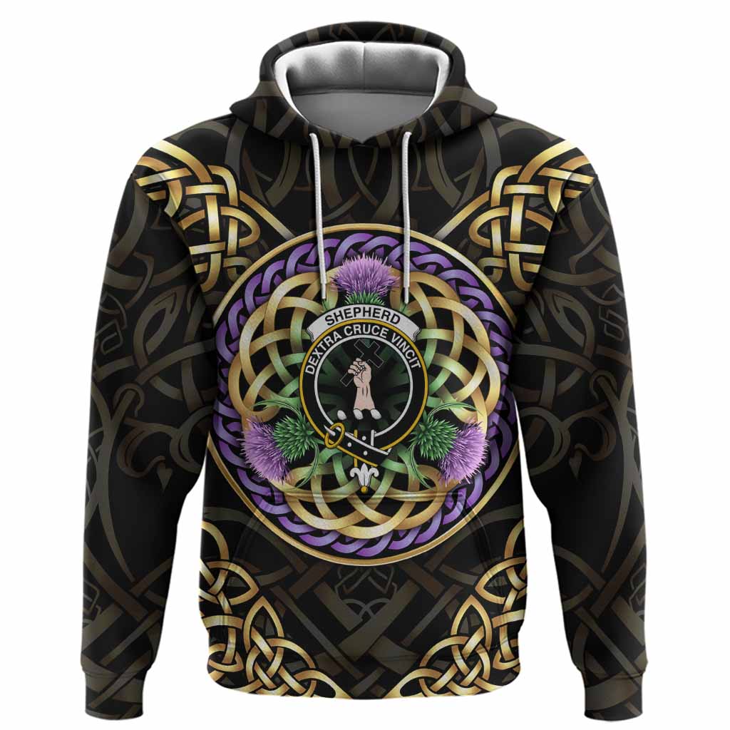Shepherd Clan Crest Hoodie Celtic Scottish Thistle Pullover Hoodie - Tartan Vibes Clothing
