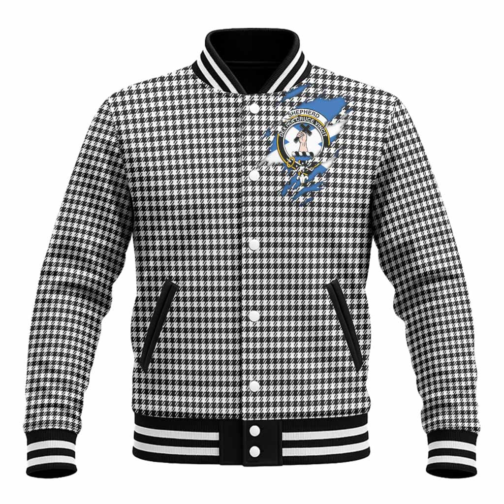 Shepherd Clan Crest In Me Tartan Baseball Jacket Scotland Flag Style