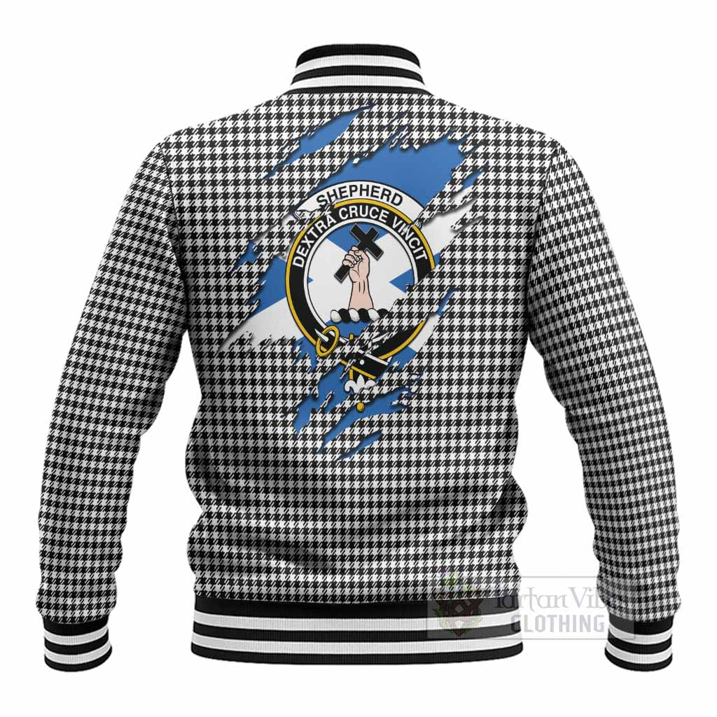 Shepherd Clan Crest In Me Tartan Baseball Jacket Scotland Flag Style