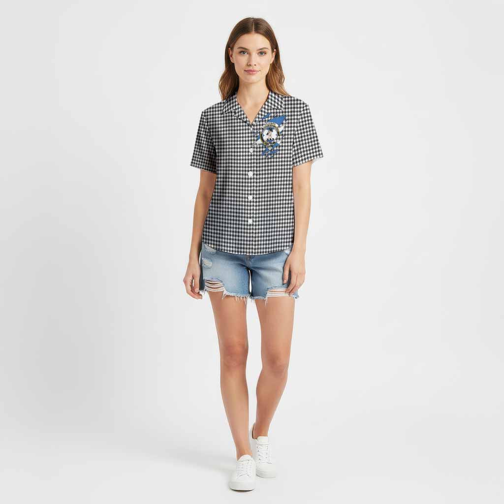 Shepherd Clan Crest In Me Tartan Cotton Hawaiian Shirt Scotland Flag Style