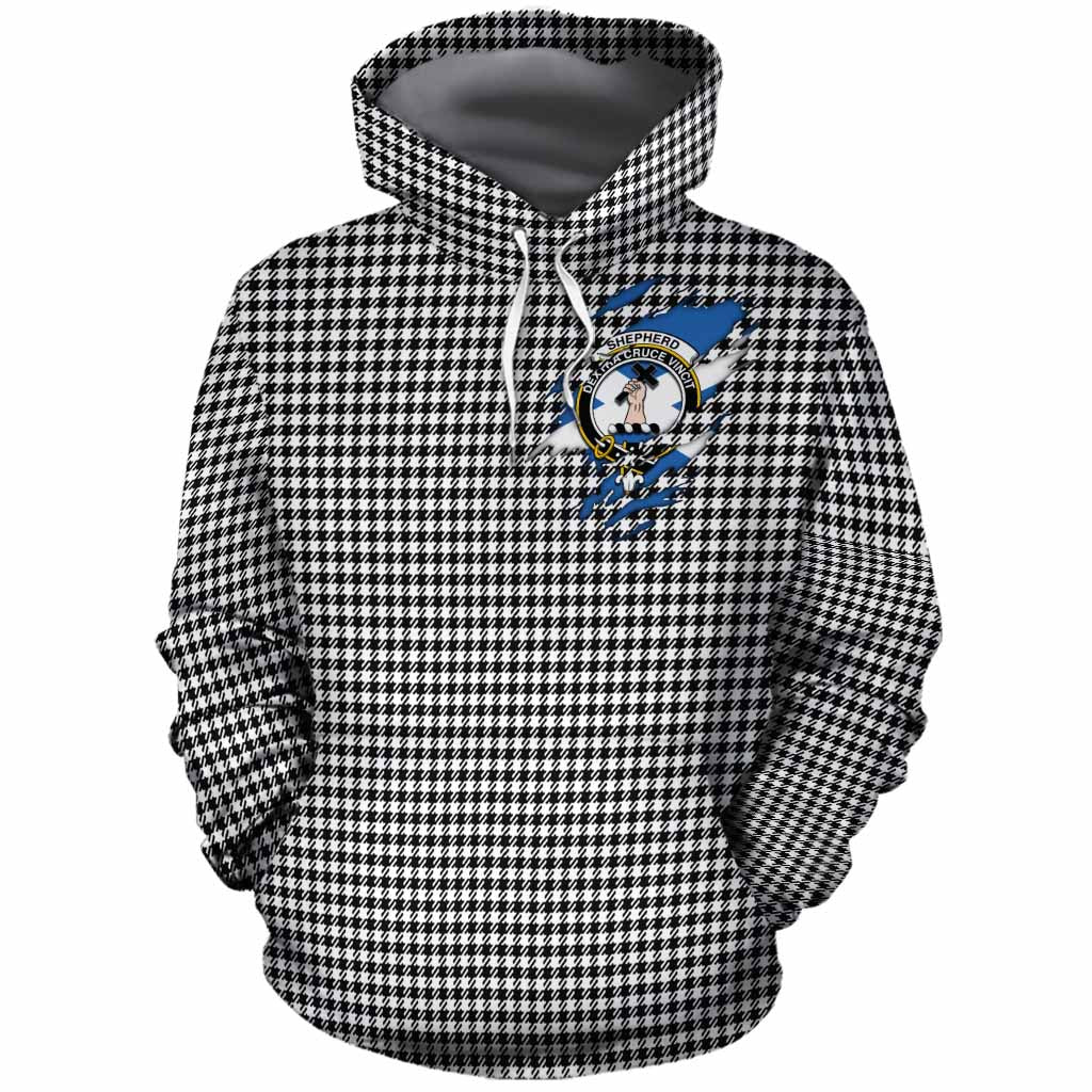 Shepherd Clan Crest In Me Tartan Cotton Hoodie Scotland Flag Style