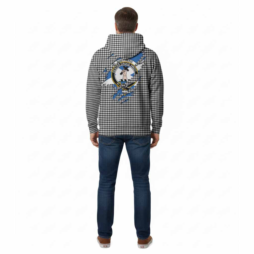 Shepherd Clan Crest In Me Tartan Cotton Hoodie Scotland Flag Style