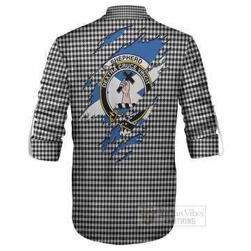 Shepherd Clan Crest In Me Tartan Ghillie Shirt Scotland Flag Style