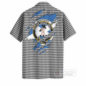 Shepherd Clan Crest In Me Tartan Hawaiian Shirt Scotland Flag Style