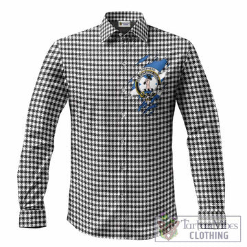 Shepherd Clan Crest In Me Tartan Long Sleeve Button Shirts Scotland Flag Style
