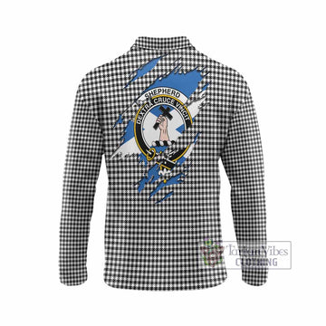 Shepherd Clan Crest In Me Tartan Long Sleeve Polo Shirt Scotland Flag Style
