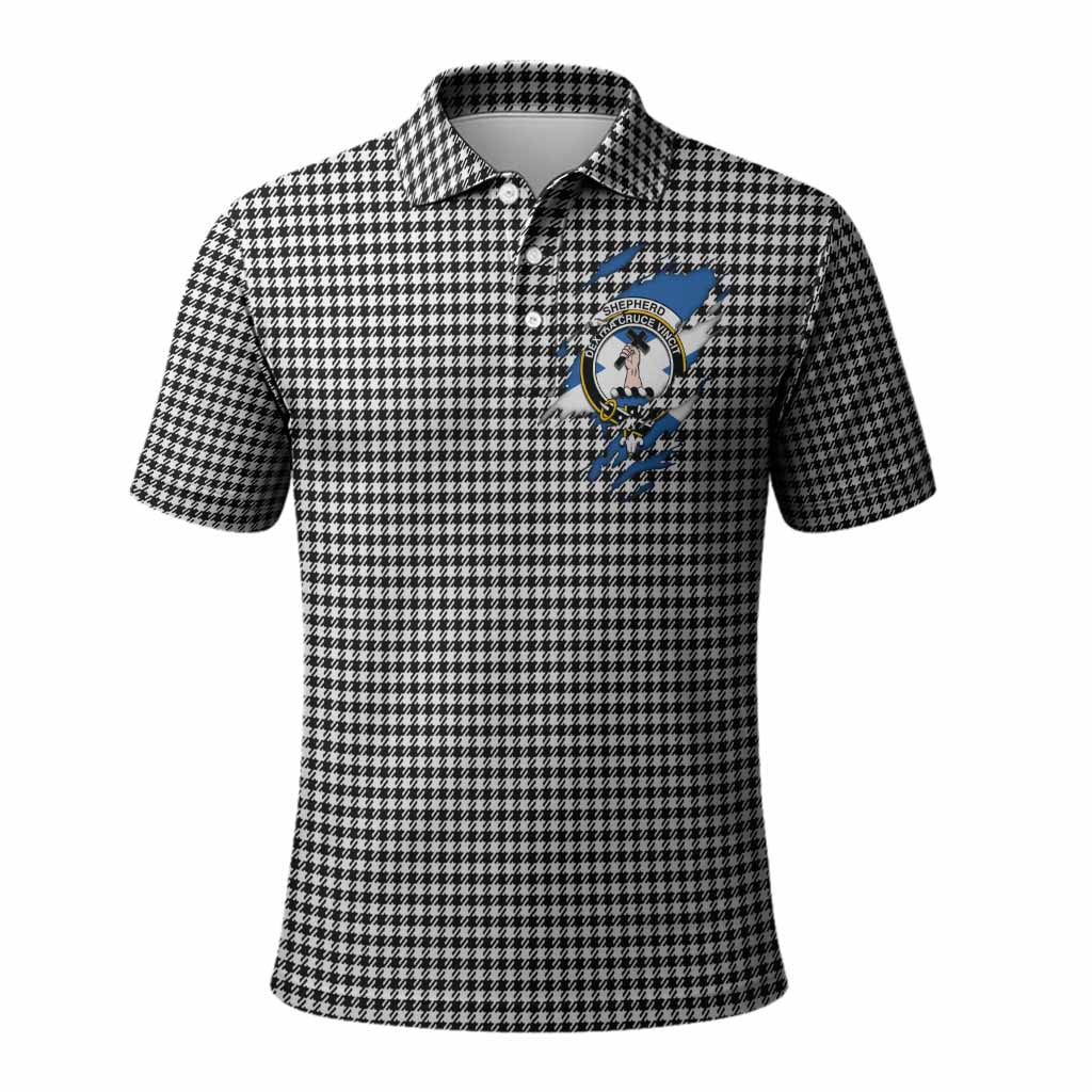 Shepherd Clan Crest In Me Tartan Polo Shirt Scotland Flag Style