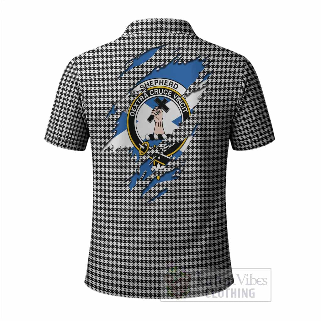 Shepherd Clan Crest In Me Tartan Polo Shirt Scotland Flag Style