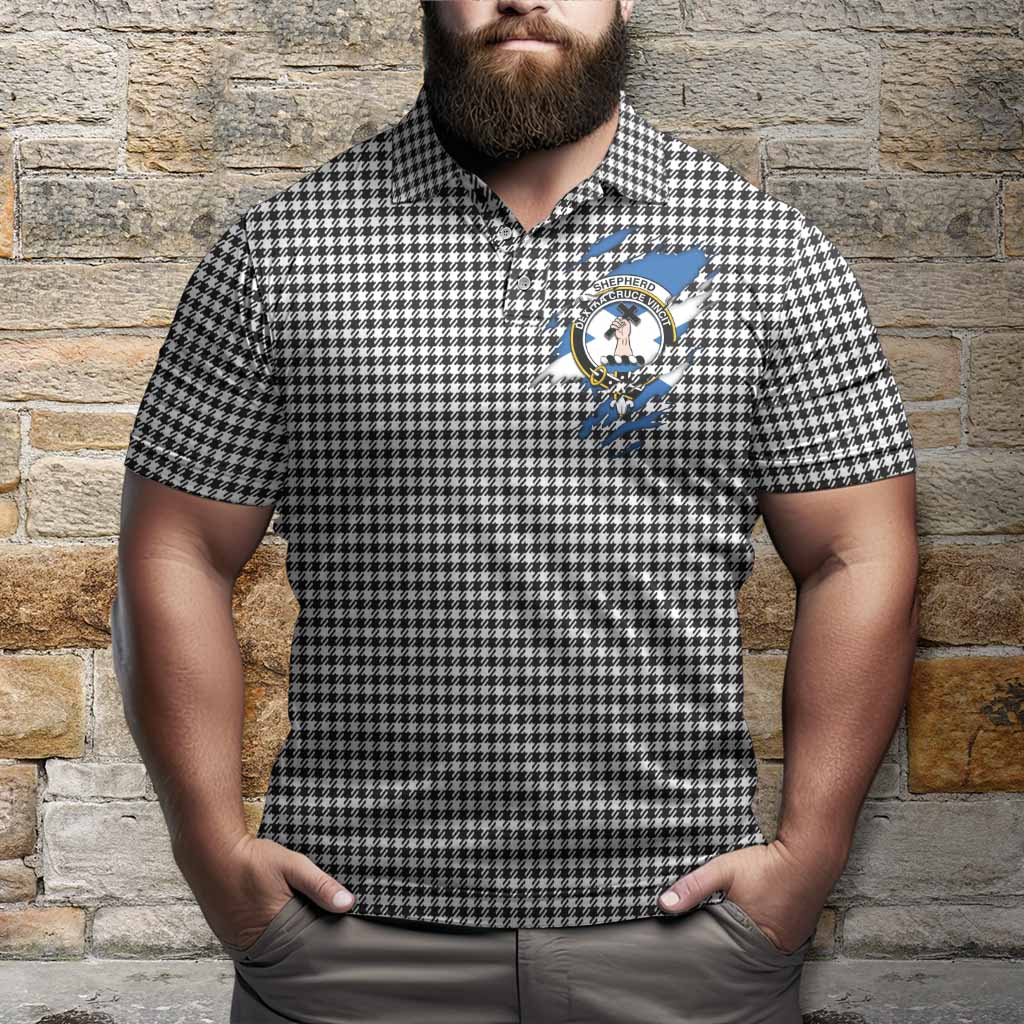 Shepherd Clan Crest In Me Tartan Polo Shirt Scotland Flag Style
