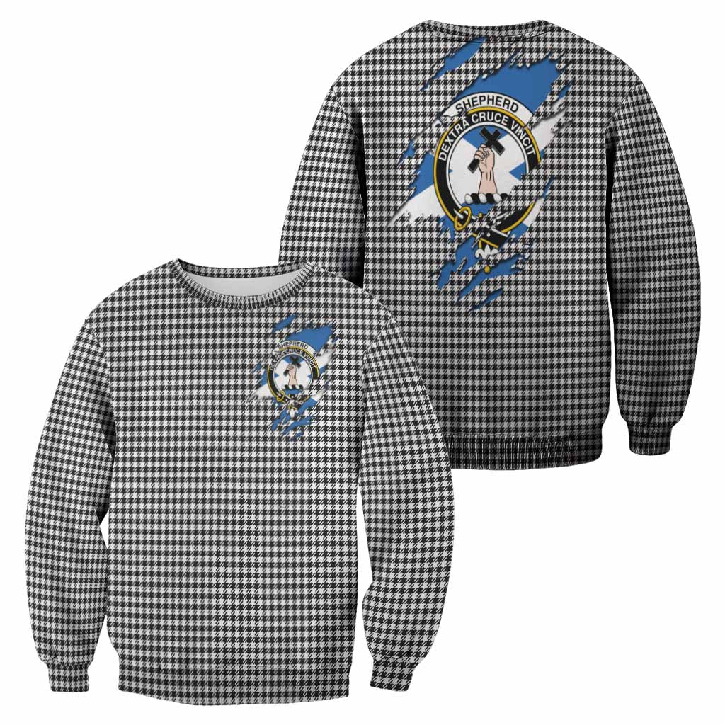 Shepherd Clan Crest In Me Tartan Sweatshirt Scotland Flag Style