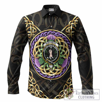 Shepherd Clan Crest Long Sleeve Button Shirts Celtic Scottish Thistle
