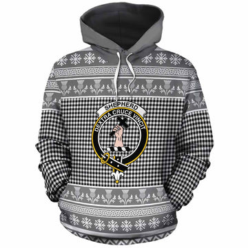 Shepherd Clan Tartan Christmas Cotton Hoodie with Family Crest