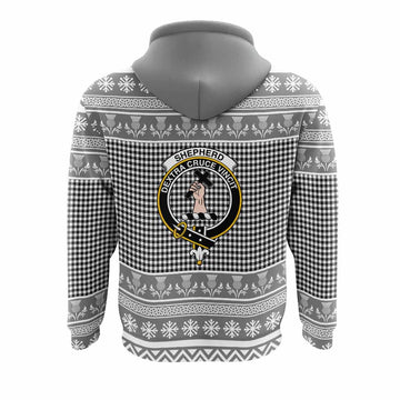 Shepherd Clan Tartan Christmas Hoodie with Family Crest