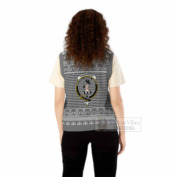 Shepherd Clan Tartan Christmas Knitted V-Neck Vest with Family Crest