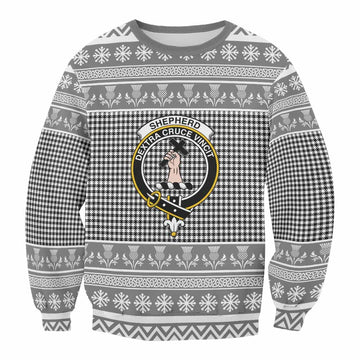 Shepherd Clan Tartan Christmas Sweatshirt with Family Crest