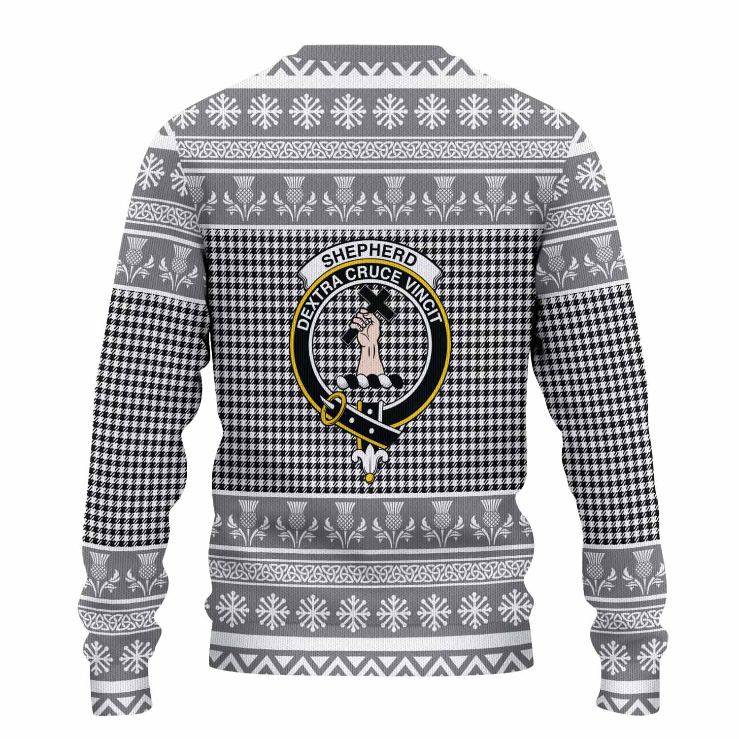 Shepherd Clan Tartan Christmas Ugly Sweater with Family Crest - Tartan Vibes Clothing