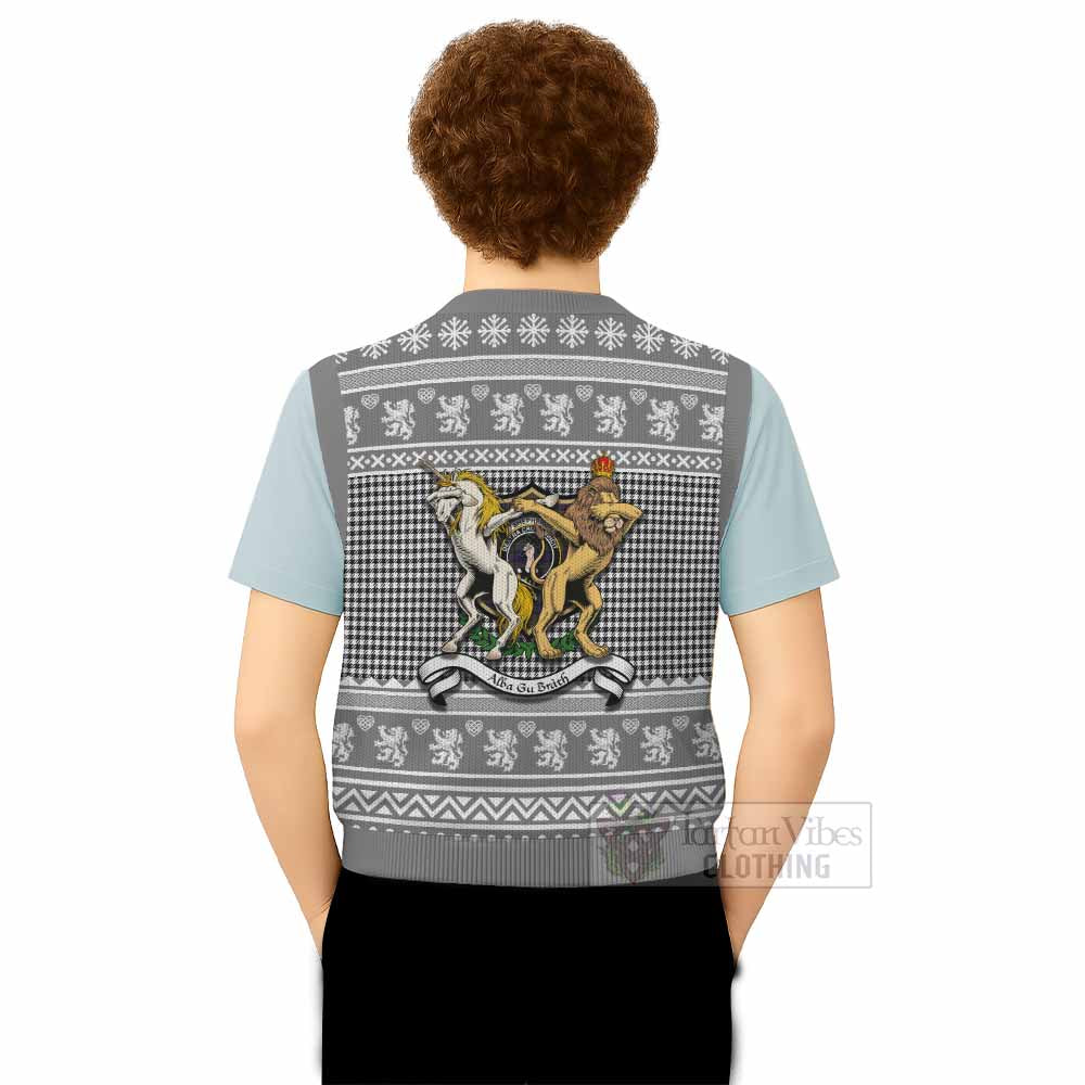 Shepherd Clan Tartan Crest Christmas Knitted V-Neck Vest Coat of Arms Funny Style - Tartan Vibes Clothing