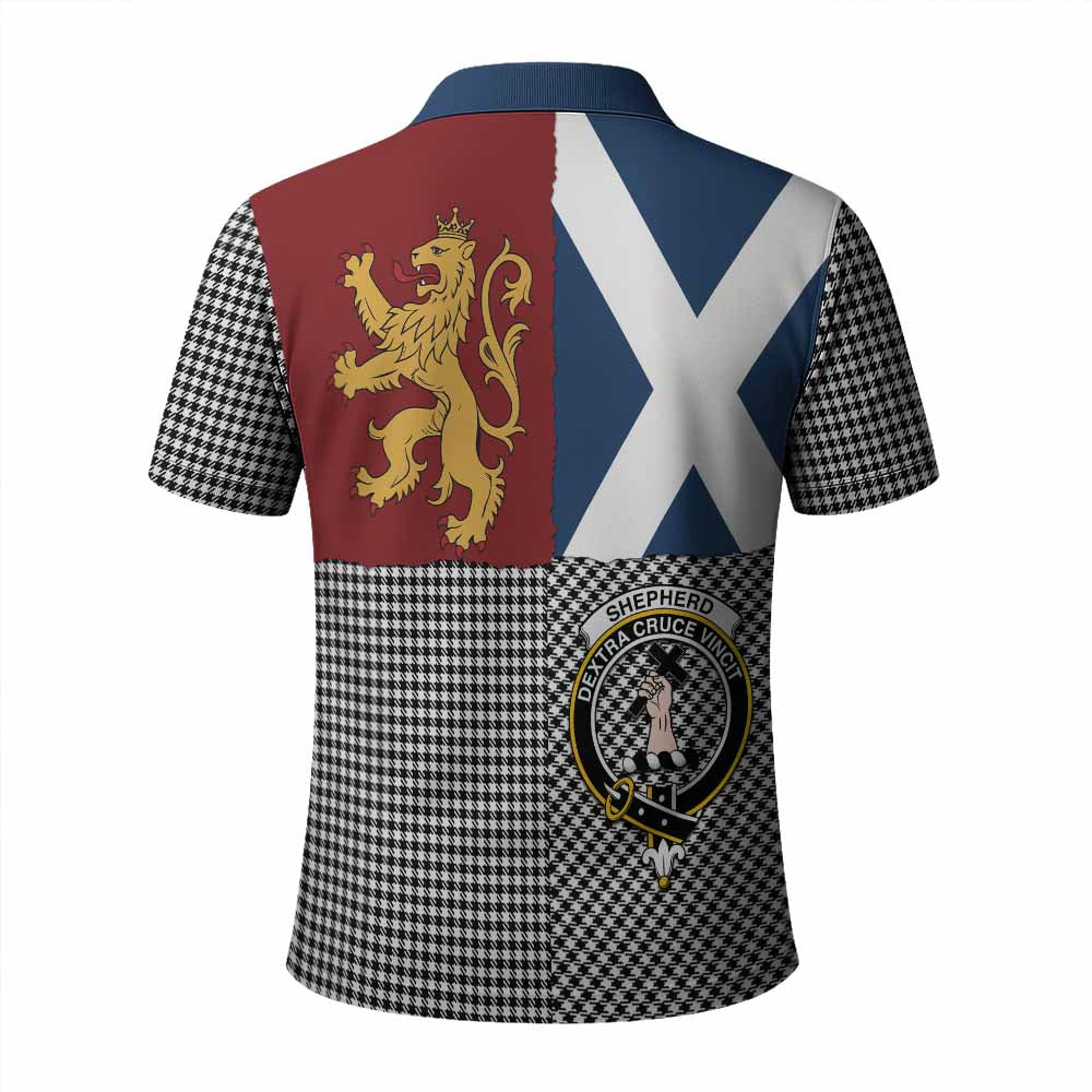 Shepherd Crest Tartan Polo Shirt with Lion Rampant Saltire Style