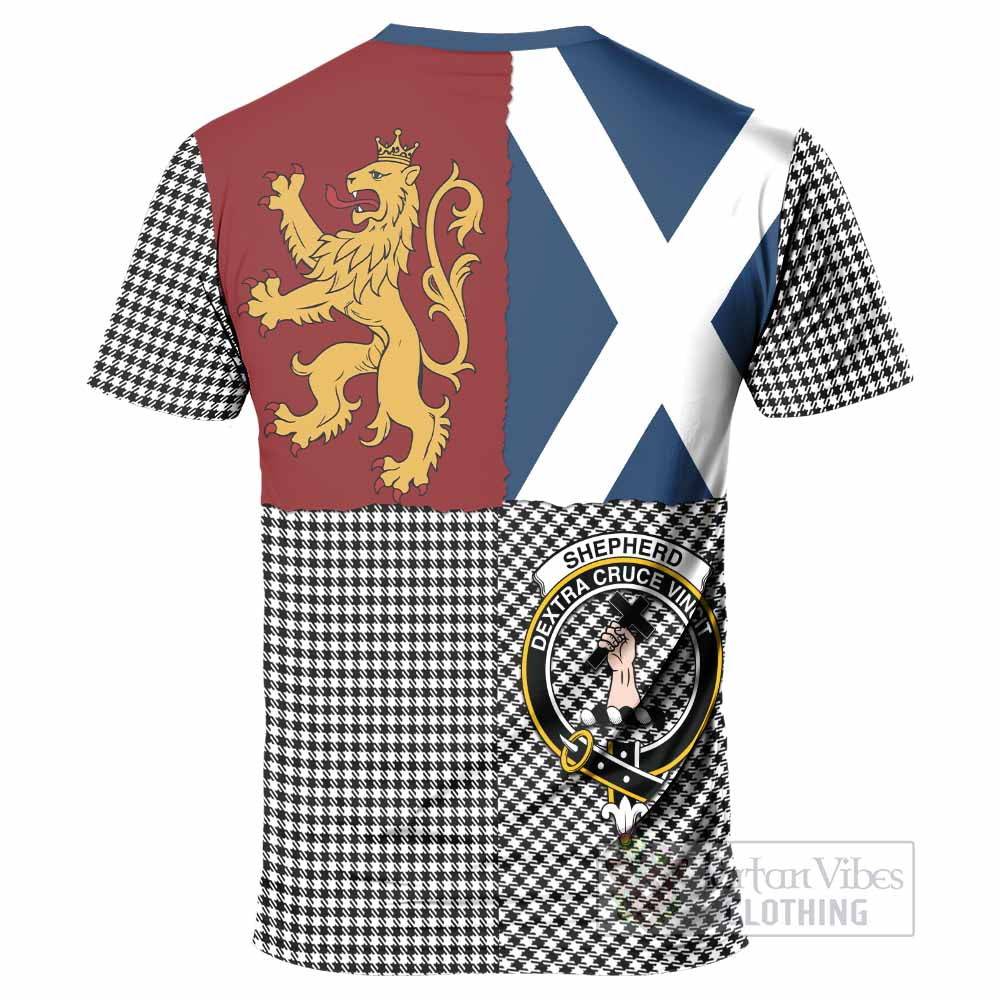 Shepherd Crest Tartan T-Shirt with Lion Rampant Saltire Style