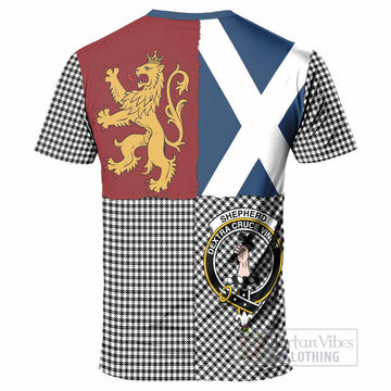 Shepherd Crest Tartan T-Shirt with Lion Rampant Saltire Style