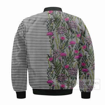 Shepherd Family Crest Tartan Bomber Jacket Scottish Thistle Flower Pattern Half Style