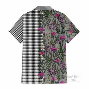 Shepherd Family Crest Tartan Cotton Hawaiian Shirt Scottish Thistle Flower Pattern Half Style - Tartan Vibes Clothing
