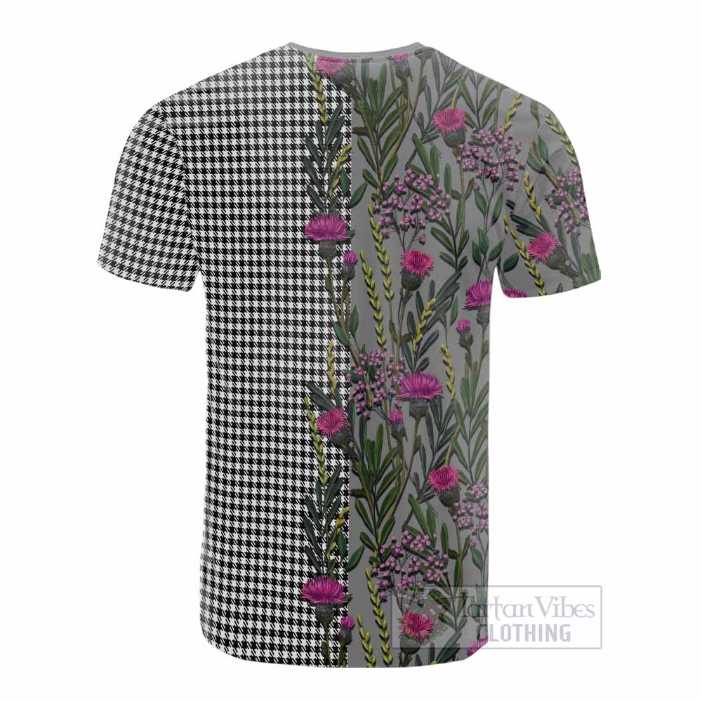 Shepherd Family Crest Tartan Cotton T-shirt Scottish Thistle Flower Pattern Half Style - Tartan Vibes Clothing