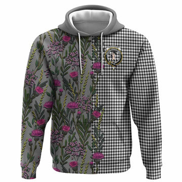 Shepherd Family Crest Tartan Hoodie Scottish Thistle Flower Pattern Half Style