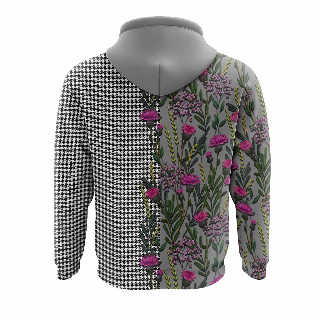 Shepherd Family Crest Tartan Hoodie Scottish Thistle Flower Pattern Half Style - Tartan Vibes Clothing