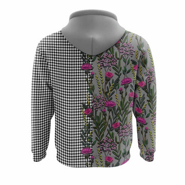 Shepherd Family Crest Tartan Hoodie Scottish Thistle Flower Pattern Half Style