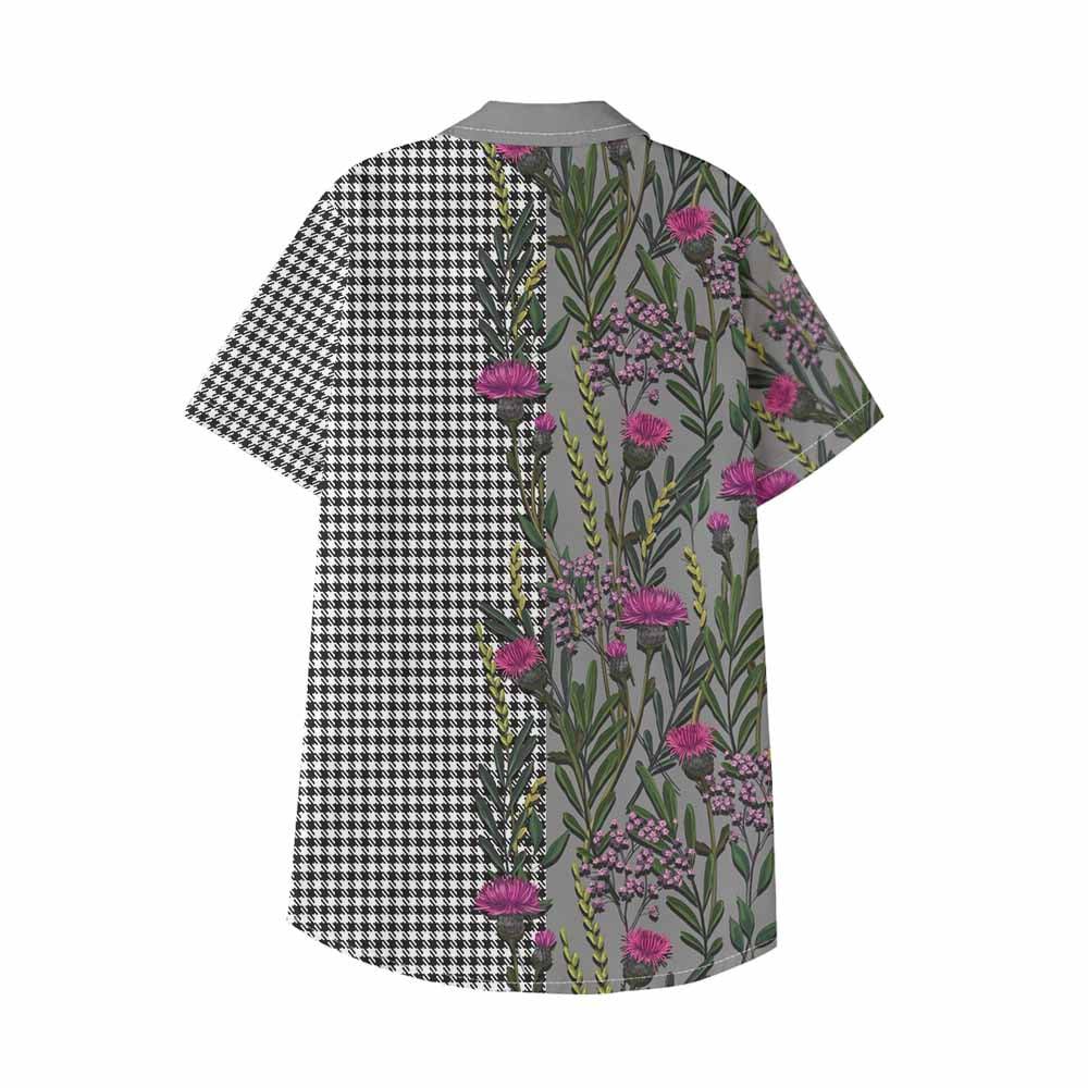 Shepherd Family Crest Tartan Kid Hawaiian Shirt Scottish Thistle Flower Pattern Half Style - Tartan Vibes Clothing