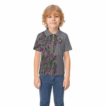 Shepherd Family Crest Tartan Kid Polo Shirt Scottish Thistle Flower Pattern Half Style - Tartan Vibes Clothing