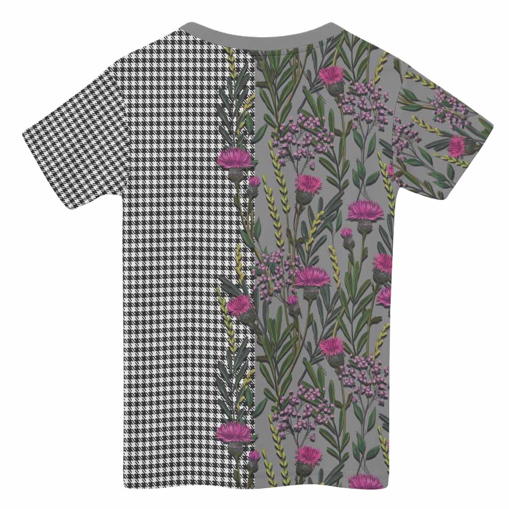 Shepherd Family Crest Tartan Kid T-shirt Scottish Thistle Flower Pattern Half Style - Tartan Vibes Clothing