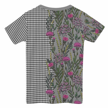 Shepherd Family Crest Tartan Kid T-shirt Scottish Thistle Flower Pattern Half Style - Tartan Vibes Clothing