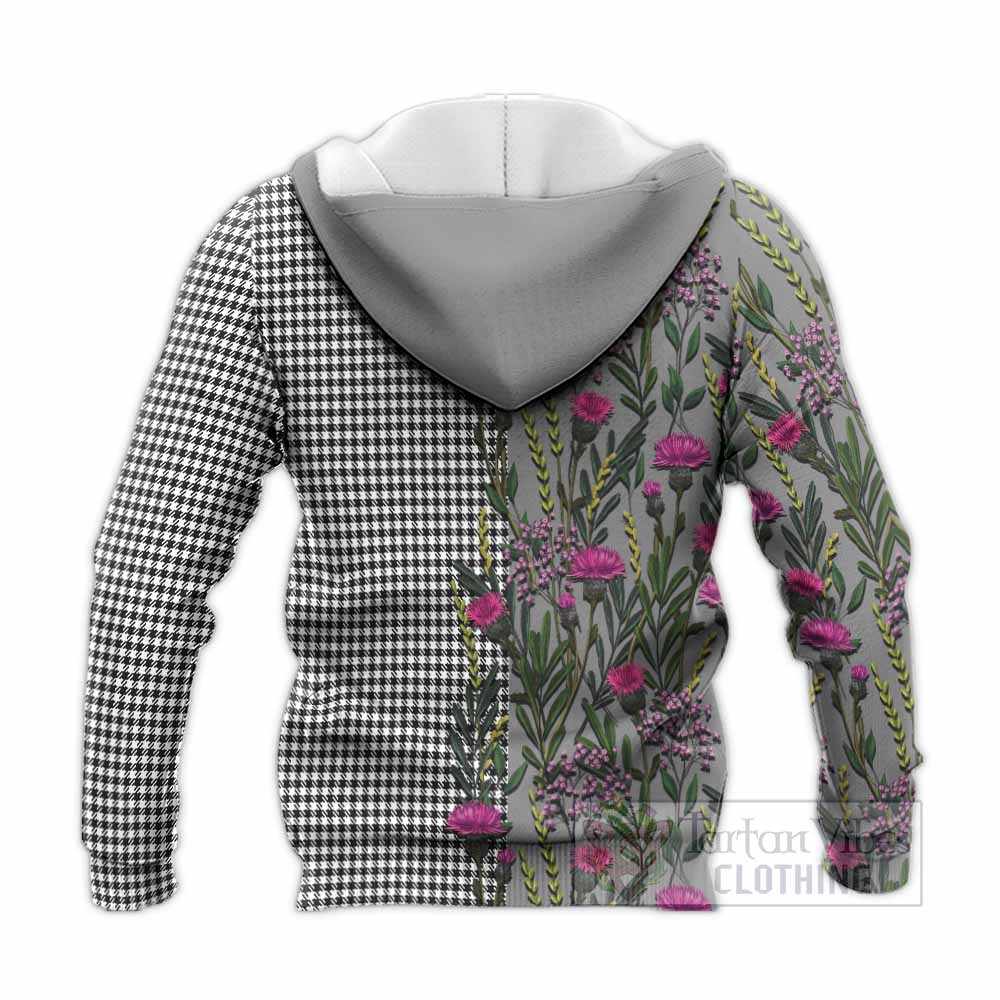 Shepherd Family Crest Tartan Knitted Hoodie Scottish Thistle Flower Pattern Half Style - Tartan Vibes Clothing