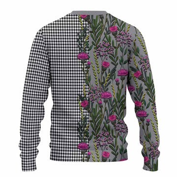 Shepherd Family Crest Tartan Knitted Sweater Scottish Thistle Flower Pattern Half Style