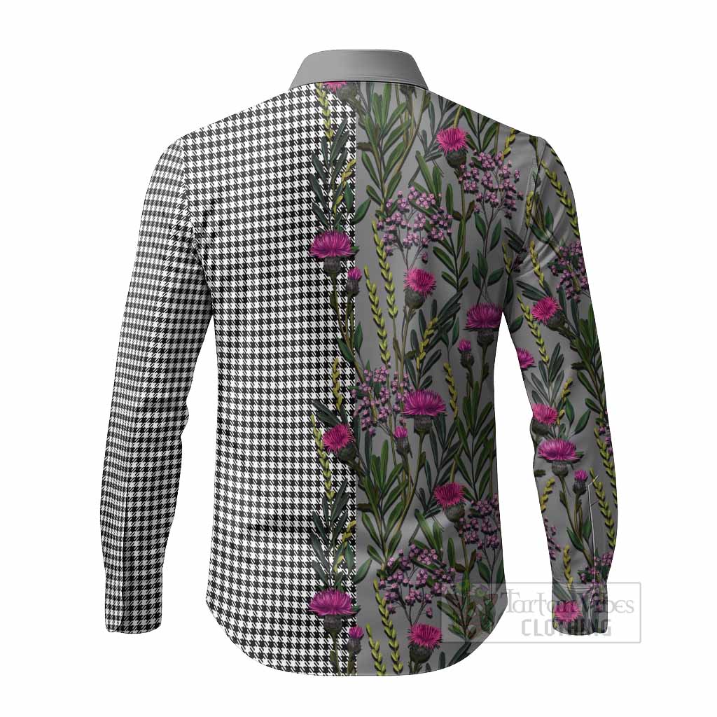 Shepherd Family Crest Tartan Long Sleeve Button Shirts Scottish Thistle Flower Pattern Half Style - Tartan Vibes Clothing