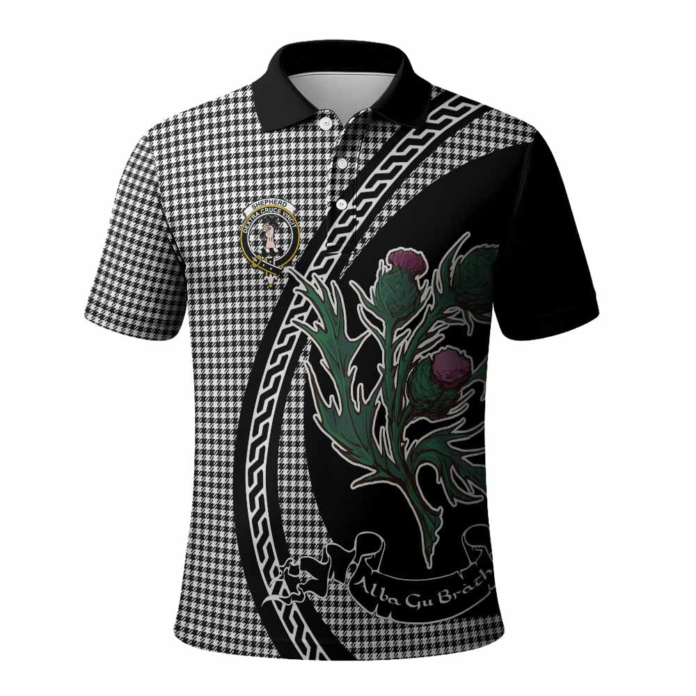 Shepherd Family Crest Tartan Polo Shirt Alba Thistle Inspired - Tartan Vibes Clothing