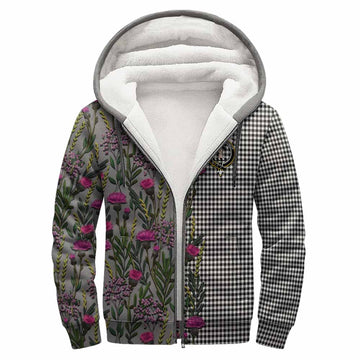 Shepherd Family Crest Tartan Sherpa Hoodie Scottish Thistle Flower Pattern Half Style