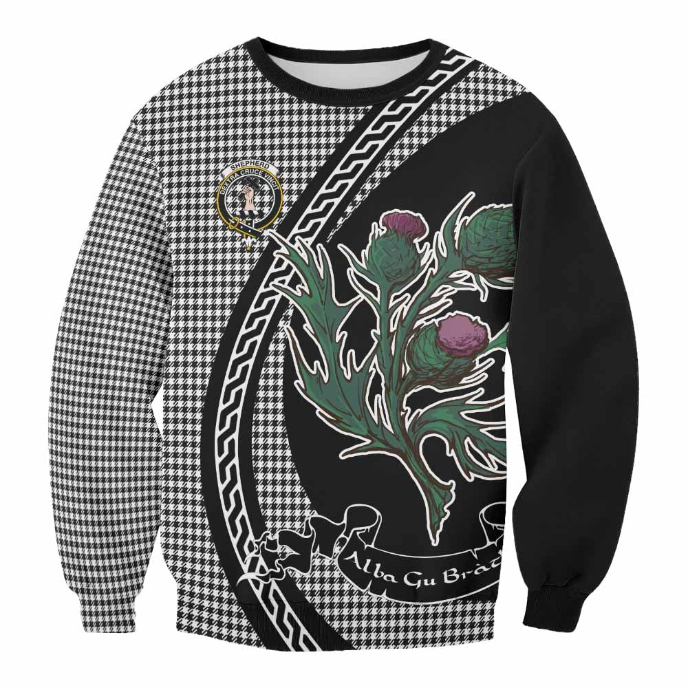 Shepherd Family Crest Tartan Sweatshirt Alba Thistle Inspired - Tartan Vibes Clothing