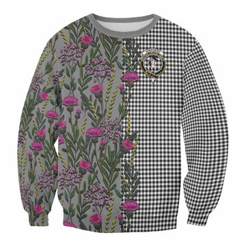 Shepherd Family Crest Tartan Sweatshirt Scottish Thistle Flower Pattern Half Style